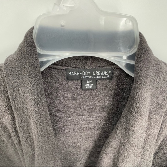 Barefoot Dreams CozyChic Ultra Lite Cardi Sweater Size S /M drape front gray - Picture 5 of 10